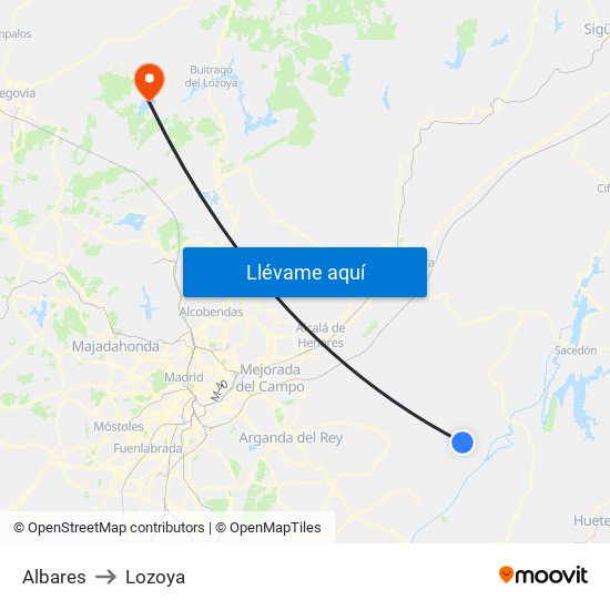Albares to Lozoya map