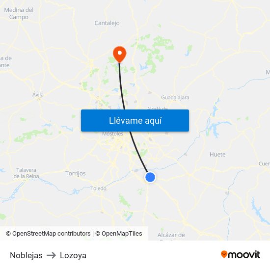Noblejas to Lozoya map