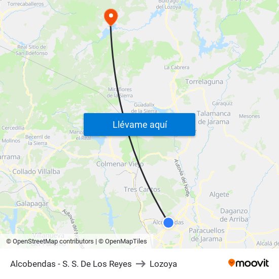 Alcobendas - S. S. De Los Reyes to Lozoya map