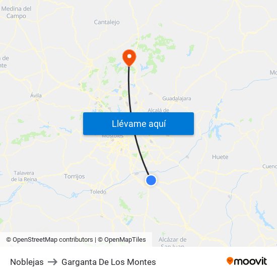 Noblejas to Garganta De Los Montes map