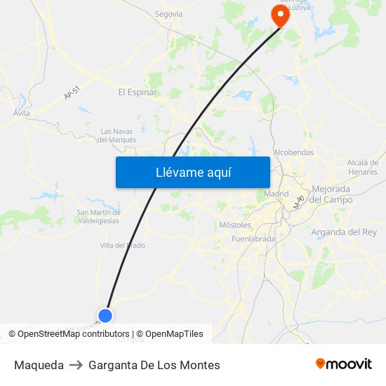 Maqueda to Garganta De Los Montes map
