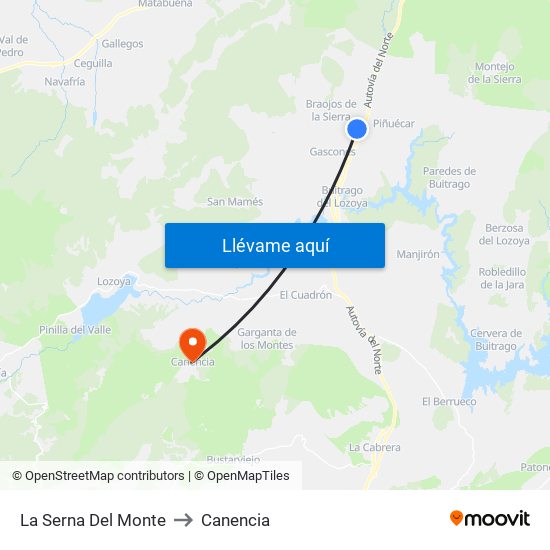 La Serna Del Monte to Canencia map