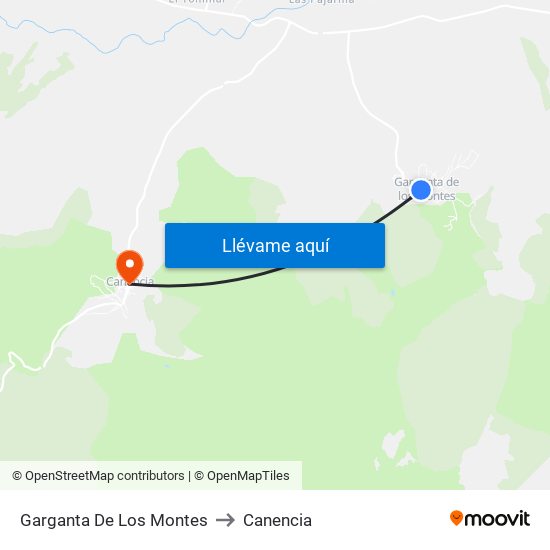 Garganta De Los Montes to Canencia map
