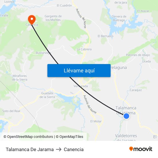 Talamanca De Jarama to Canencia map