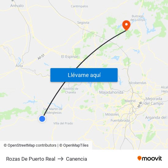 Rozas De Puerto Real to Canencia map