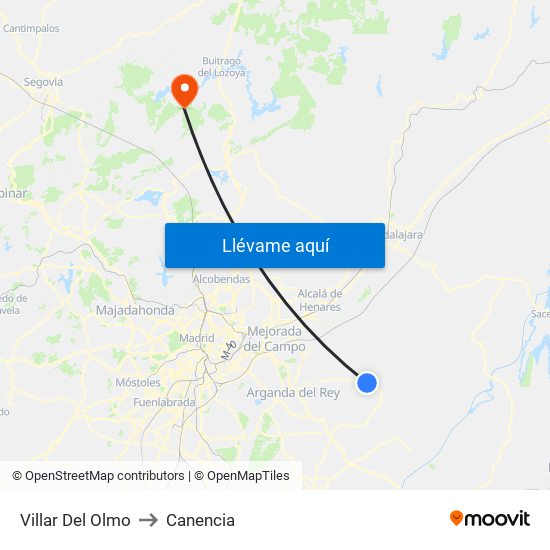 Villar Del Olmo to Canencia map
