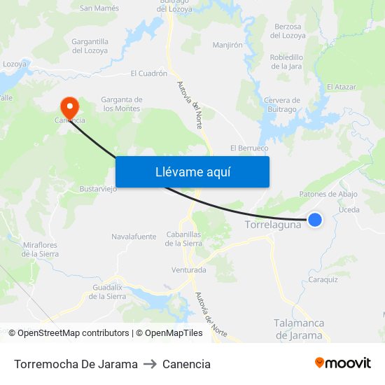 Torremocha De Jarama to Canencia map
