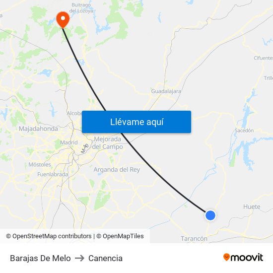 Barajas De Melo to Canencia map