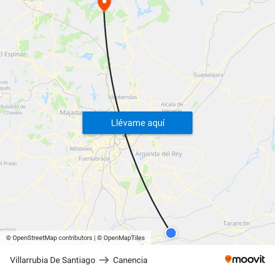 Villarrubia De Santiago to Canencia map