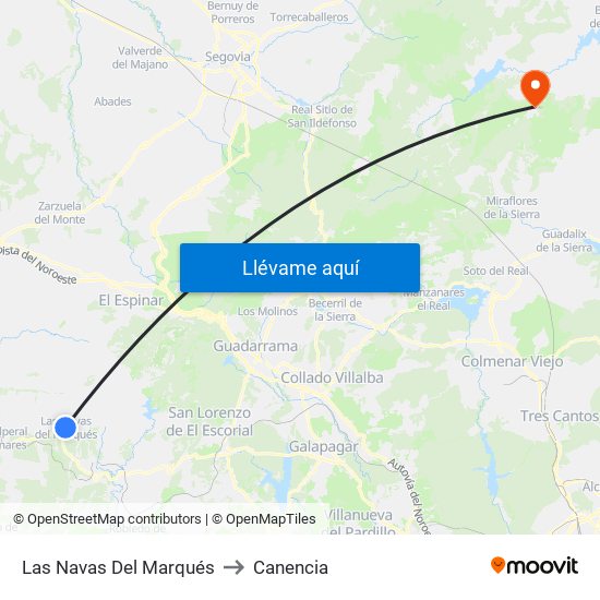 Las Navas Del Marqués to Canencia map