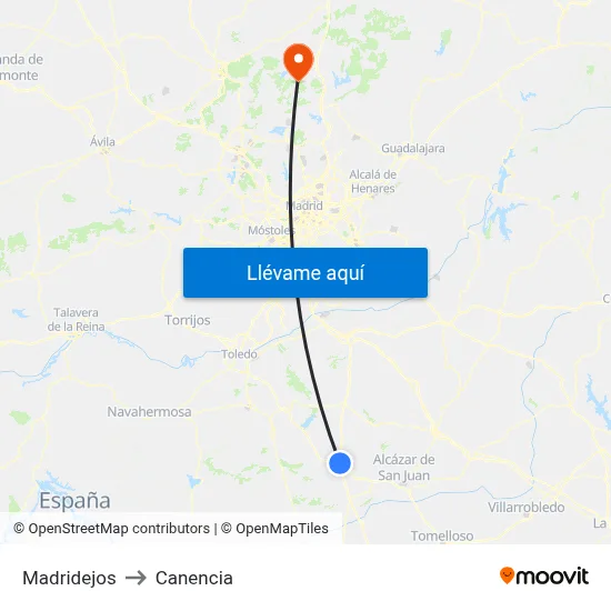 Madridejos to Canencia map
