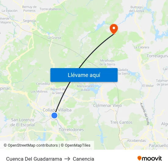 Cuenca Del Guadarrama to Canencia map