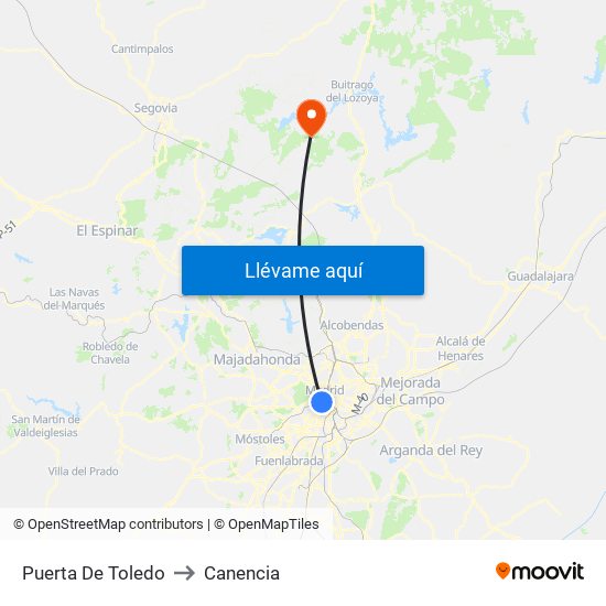 Puerta De Toledo to Canencia map