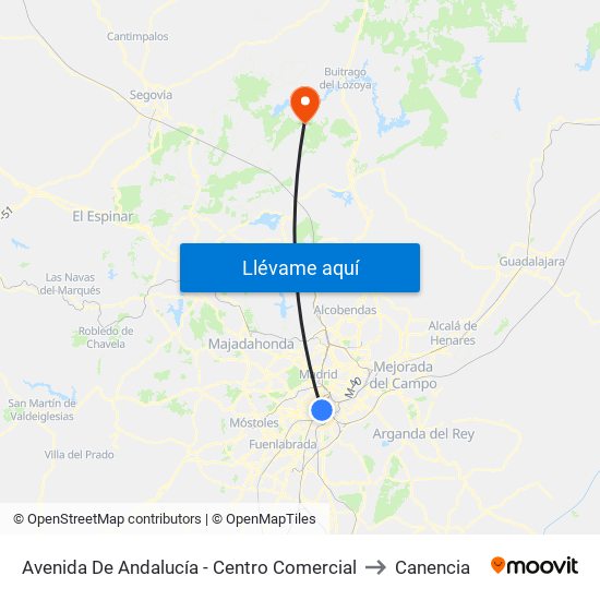 Avenida De Andalucía - Centro Comercial to Canencia map