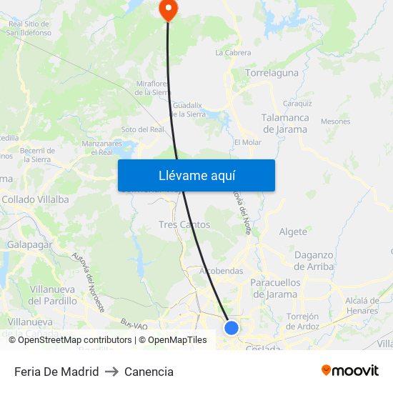 Feria De Madrid to Canencia map
