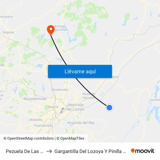 Pezuela De Las Torres to Gargantilla Del Lozoya Y Pinilla De Buitrago map