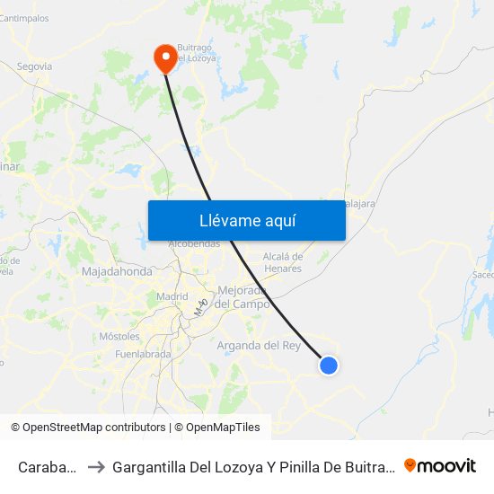 Carabaña to Gargantilla Del Lozoya Y Pinilla De Buitrago map