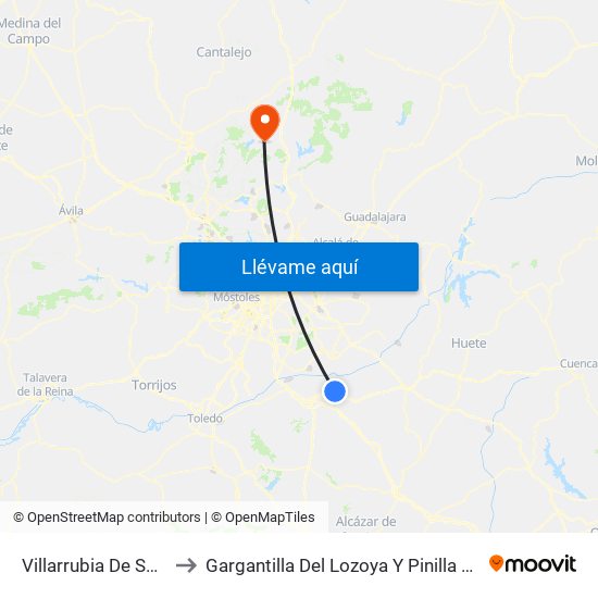 Villarrubia De Santiago to Gargantilla Del Lozoya Y Pinilla De Buitrago map