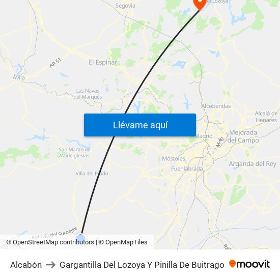 Alcabón to Gargantilla Del Lozoya Y Pinilla De Buitrago map
