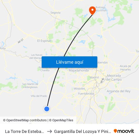 La Torre De Esteban Hambrán to Gargantilla Del Lozoya Y Pinilla De Buitrago map