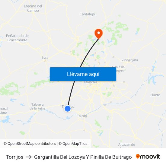 Torrijos to Gargantilla Del Lozoya Y Pinilla De Buitrago map