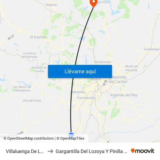 Villaluenga De La Sagra to Gargantilla Del Lozoya Y Pinilla De Buitrago map