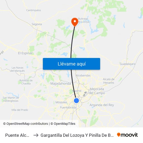 Puente Alcocer to Gargantilla Del Lozoya Y Pinilla De Buitrago map