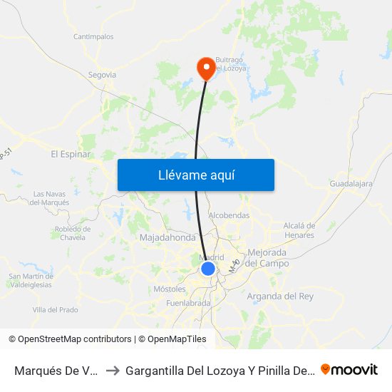 Marqués De Vadillo to Gargantilla Del Lozoya Y Pinilla De Buitrago map