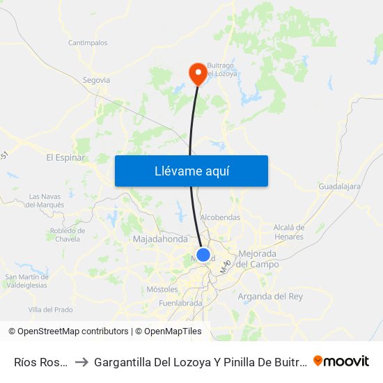 Ríos Rosas to Gargantilla Del Lozoya Y Pinilla De Buitrago map