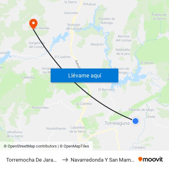 Torremocha De Jarama to Navarredonda Y San Mamés map
