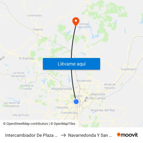 Intercambiador De Plaza Elíptica to Navarredonda Y San Mamés map