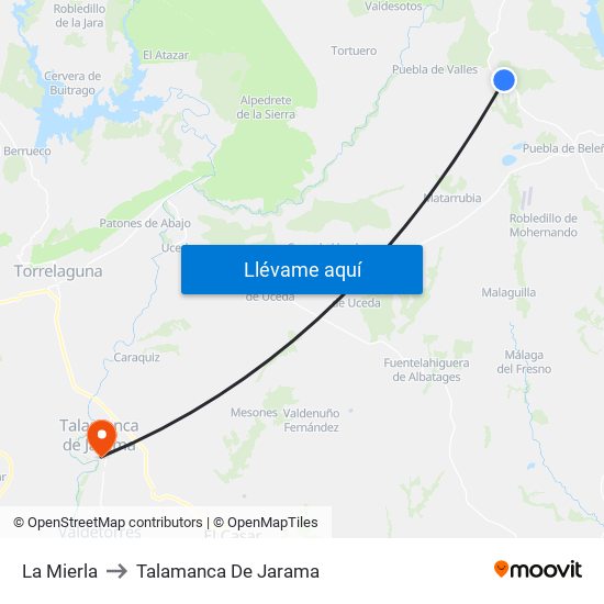 La Mierla to Talamanca De Jarama map