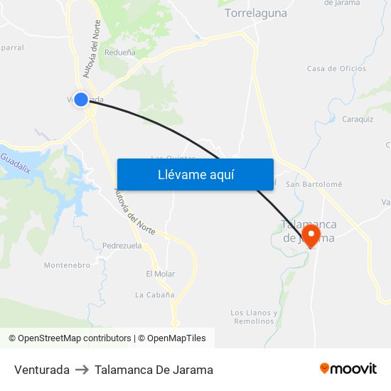 Venturada to Talamanca De Jarama map