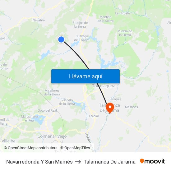 Navarredonda Y San Mamés to Talamanca De Jarama map