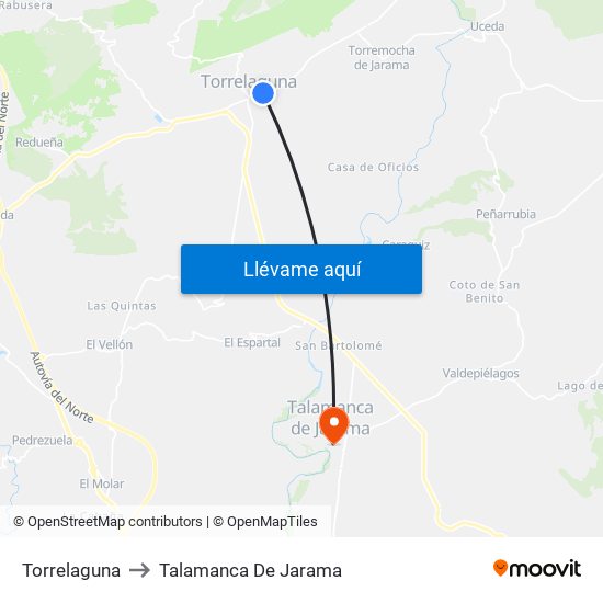 Torrelaguna to Talamanca De Jarama map