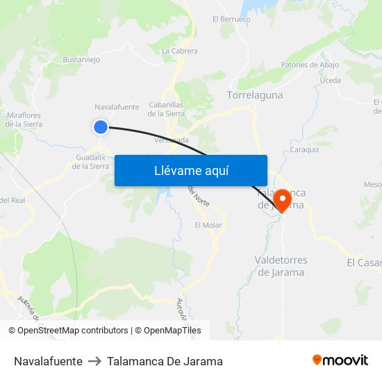 Navalafuente to Talamanca De Jarama map