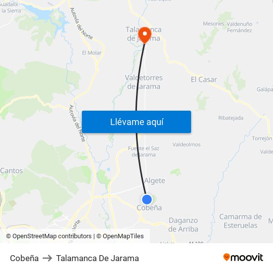 Cobeña to Talamanca De Jarama map