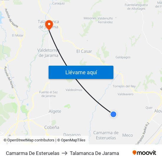 Camarma De Esteruelas to Talamanca De Jarama map