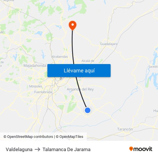 Valdelaguna to Talamanca De Jarama map