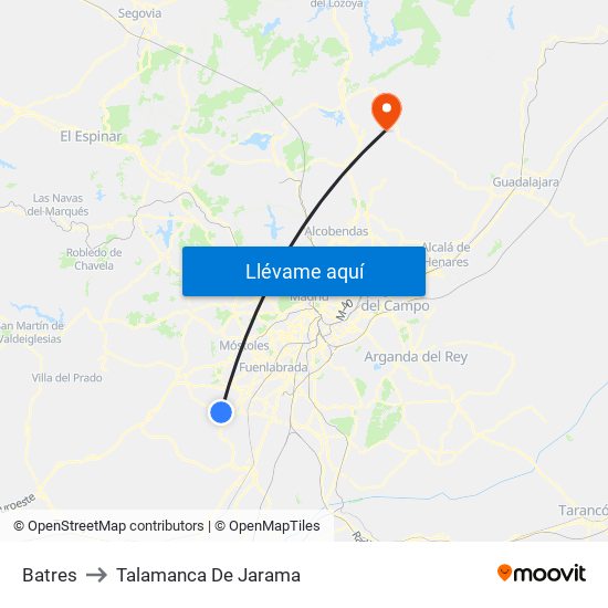 Batres to Talamanca De Jarama map