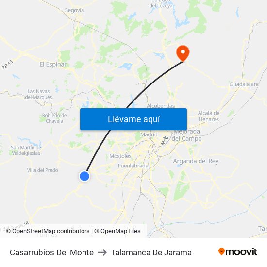 Casarrubios Del Monte to Talamanca De Jarama map