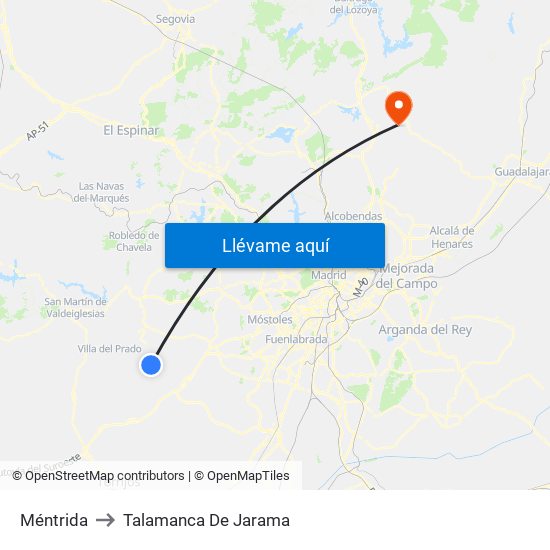 Méntrida to Talamanca De Jarama map