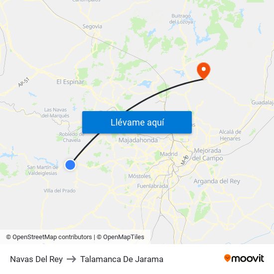 Navas Del Rey to Talamanca De Jarama map