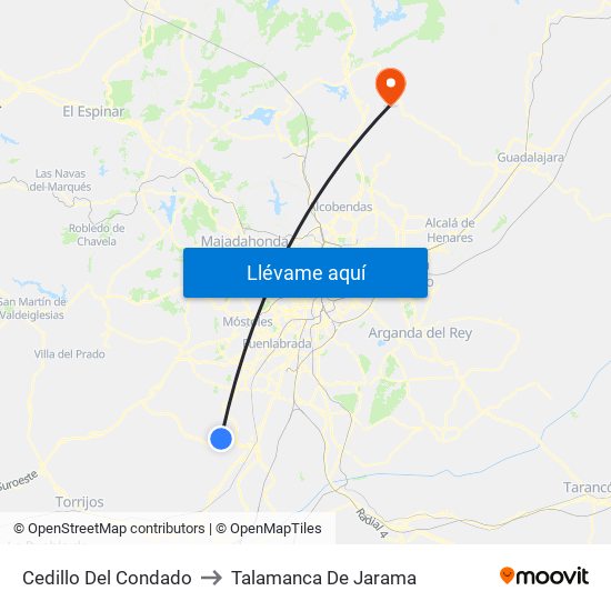 Cedillo Del Condado to Talamanca De Jarama map