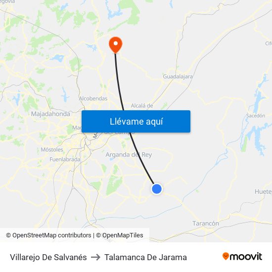 Villarejo De Salvanés to Talamanca De Jarama map