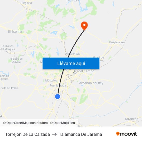 Torrejón De La Calzada to Talamanca De Jarama map