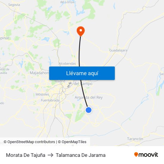 Morata De Tajuña to Talamanca De Jarama map