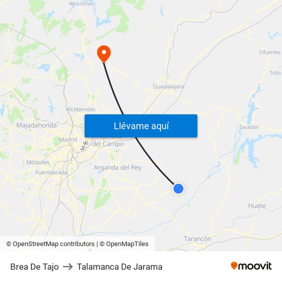 Brea De Tajo to Talamanca De Jarama map