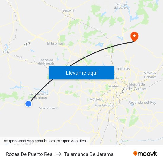 Rozas De Puerto Real to Talamanca De Jarama map