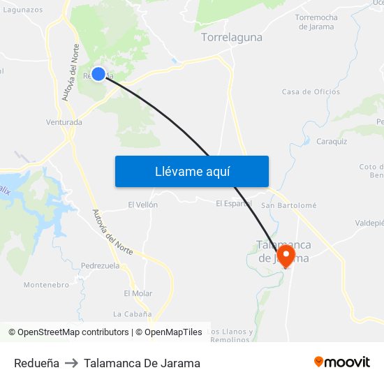 Redueña to Talamanca De Jarama map